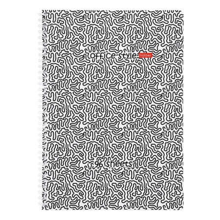 Notebook A4, 96 sheets in the ruler on the crest "Labyrinth", cover coated cardboard, glossy lamination, embossing, block 65 g/m2, 4v mix-5