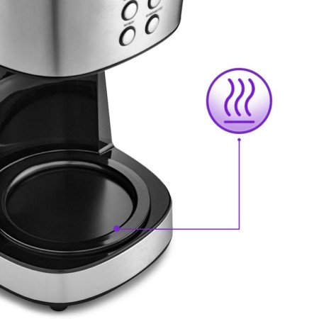 Coffee machine KitFort KT-731, drip, 900 watts, 1.6 l, silver-black-2
