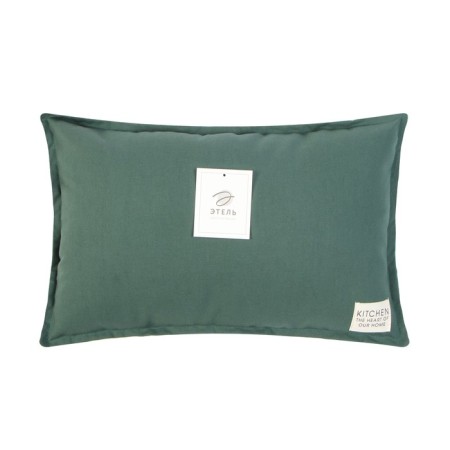 Ethel pillow, 30x50+1 cm, dark green, 100% cotton-7