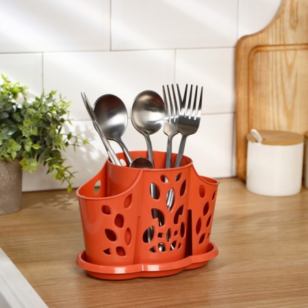 Camelia cutlery stand, 3 departments, color mix-9