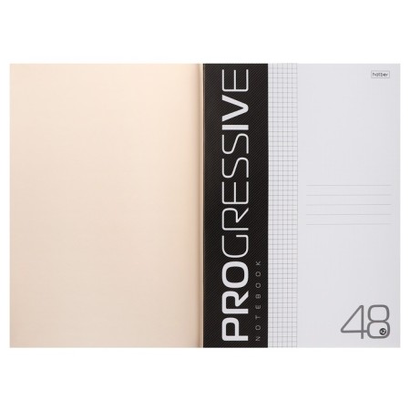 A4 notebook, 48 sheets, in a cage, progressive, plastic cover, block 65 g/m2, gray-1