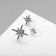 Earrings "Kuffs" polar stars, set 3 pcs, white color in silver