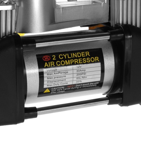 Compressor, binopass, car 12V, 85 l/min, bag, silver-2