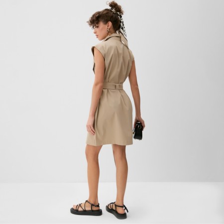 Women's dress Minaku: Safari Mini Beige Color, Rr. 48-4