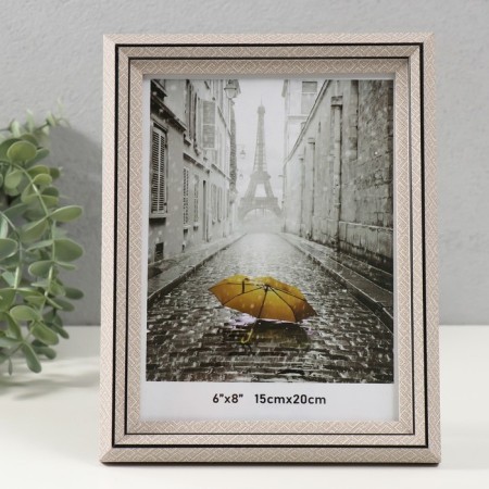 Photo frame plastic 15x20 cm "Staircase with rhombuses" Beige 2x18x23 cm