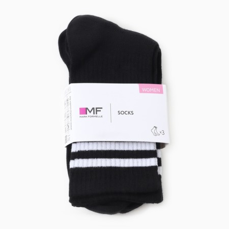 Set of female socks (3 pairs), black color, rr 25-27-3