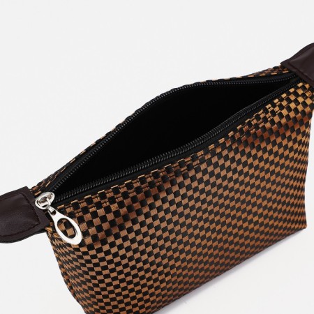 Lightning cosmetic bag, dark brown color-2