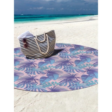 Pareo and beach rug "Portniki on a pink background", d = 150 cm-2