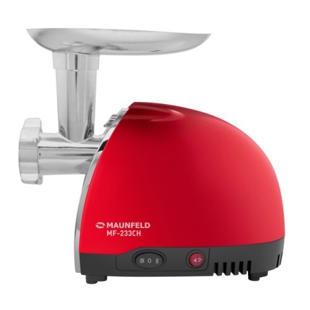 Maunfeld MF-233CH meat grinder, electric, 1360 watts, reverse, 5 nozzles, red-1