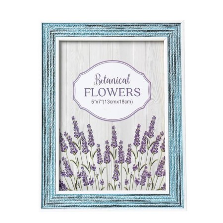 Photo frame plastic 13x18 cm "Weaving" blue-blue with white stroke 21.5x16.5 cm-4