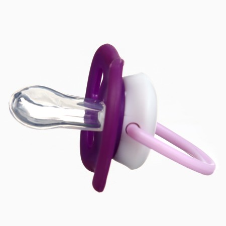 Set: Nipple - Darm with the holder "Penguin", Anatomical +6 months, Purple color-3