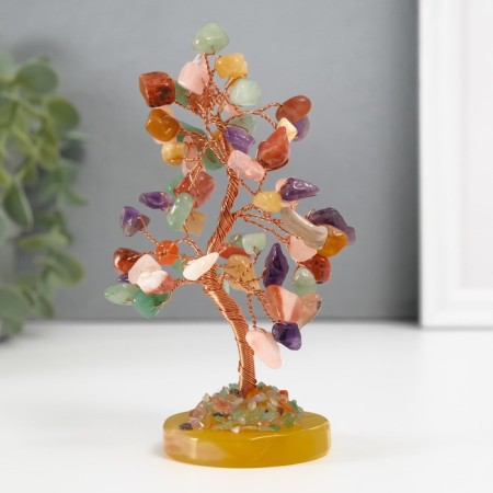 Bonsai souvenir "Cash tree" multi -colored 60 stones 5.5x5x15.5 cm-2