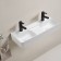 Slide -suspended Comforty 78694, rectangular, two bowls, white color
