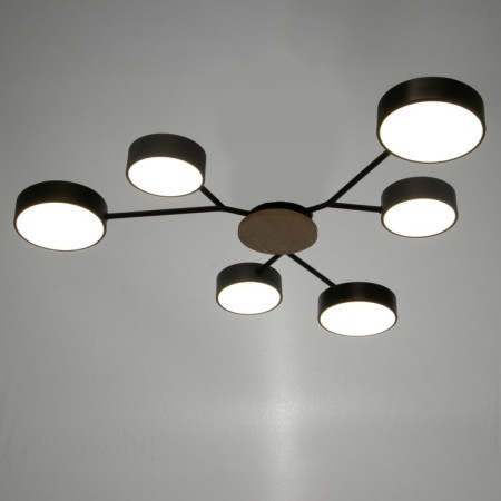 Chandelier 1319/6BKGR LED 144W 3000-6000K black, gray 75x75x5 cm Bayerlux-1
