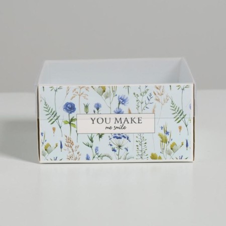 Bearbox under the gentor with PVC lid, confectionery packaging "You make me smile", 12 x 6 x 11.5 cm-1