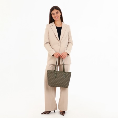 Women's bag with lightning, medium size, green color-7