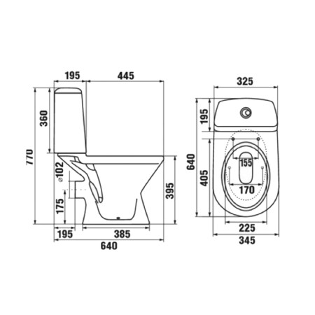 Jika Era toilet bowl, horizontal release, without seat-2