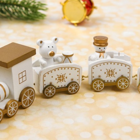 Souvenir "New Year's train", 19 cm, white color-3