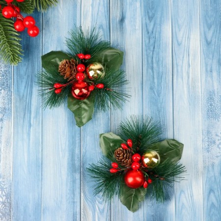 Jewelry decoration "Winter Miracle" (set 2 pcs) Bill balls, 12x11 cm