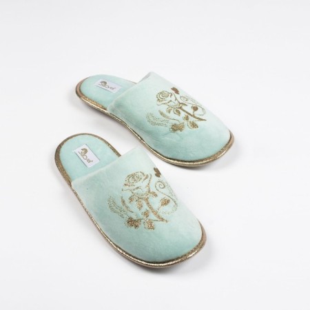 Women's slippers, size 38, Aqua color-1