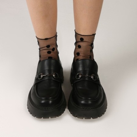 Carnival accessory, socks, black in polka dots-3