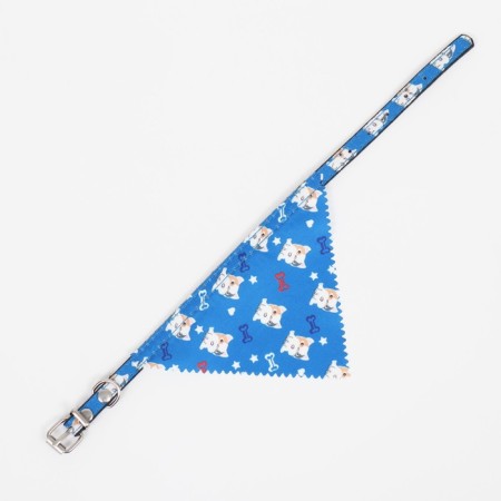 A collar with a scarf "Bright Life", 32 x 1 cm, blue-6