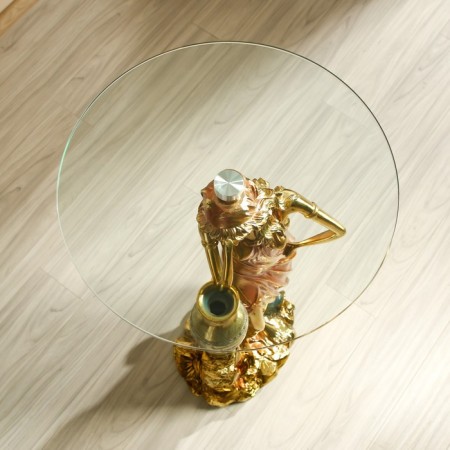 Decorative table "Vase Girl" gold 45x45x98 cm-4