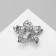 Brooch "Flower" Five -Paceline, white color in silver