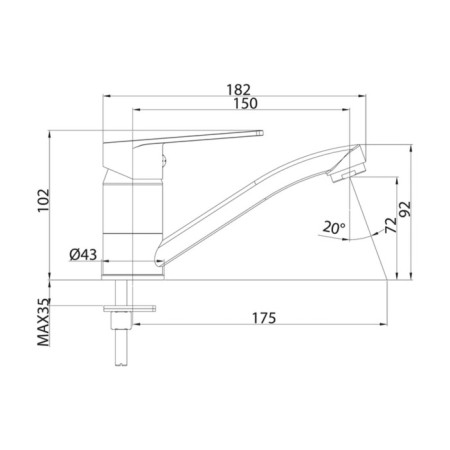 MILARDO HELIC HELSBR0M01 sink mixer, pour 175 mm, rotary, chrome-2