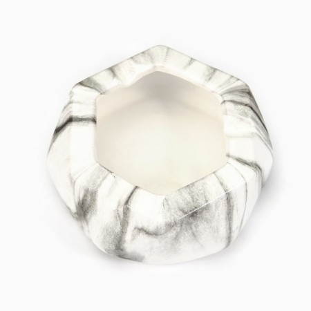 Ash "marble", 13.7 x 5.5 cm, ceramics, white-2