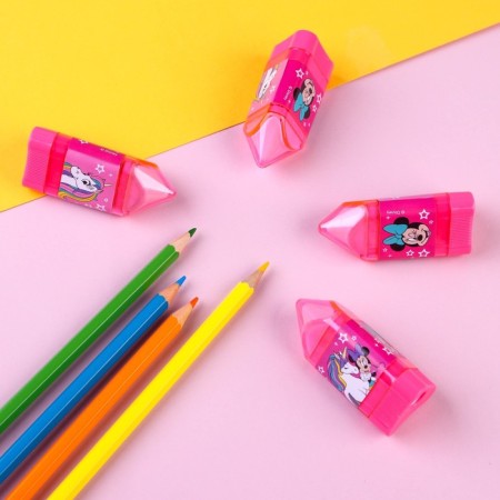 Sharpen with an eraser, plastic, Minnie Mouse and unicorn-8