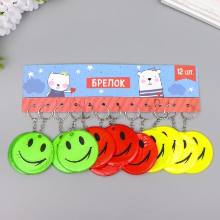 Browler Plastic reflective "Smiley" 5.5x5 cm mix-3