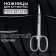 Manicure scissors "Premium", for cuticle, bent, narrow, 9.3 cm, on the blist, silver color