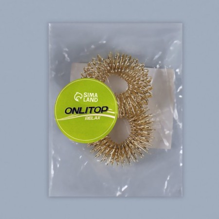 Fingers massages, d = 3 × 0.8 cm, 2 pcs, golden color-4