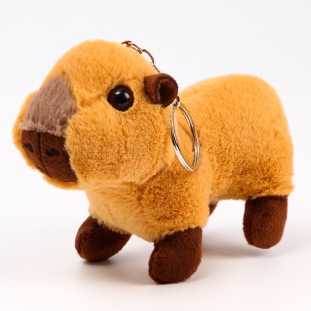 Soft toy "Capybara" on a key fob, 14 cm-1