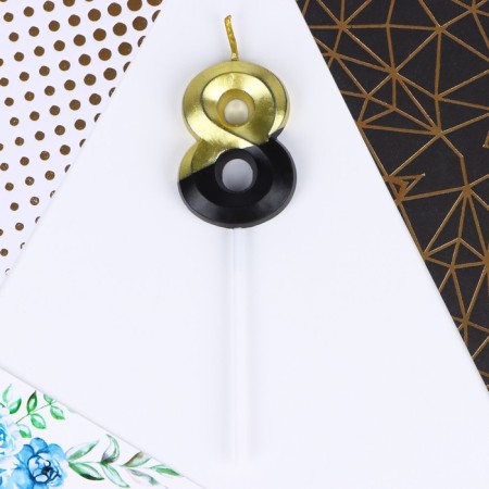 Candle for the cake, number "8", 12 x 3.5 cm.-2