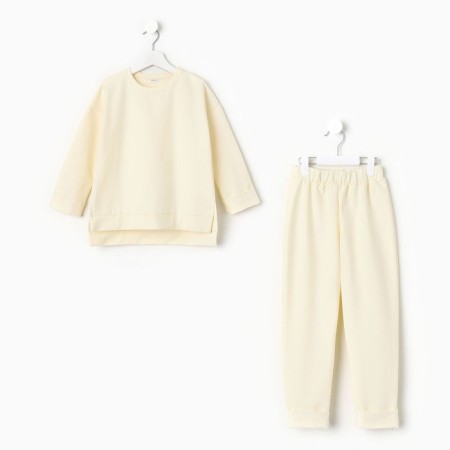 Kidsa (sweatshirt, trousers) minku milk color, height 152 cm-5
