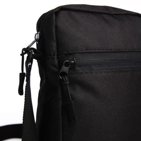 Men's bag over the shoulder, textura, textiles, black color-4