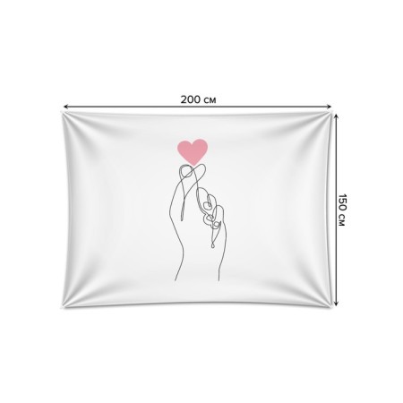 Decorative panel with photo printing "Sign of Love", horizontal, size 150x200 cm-1