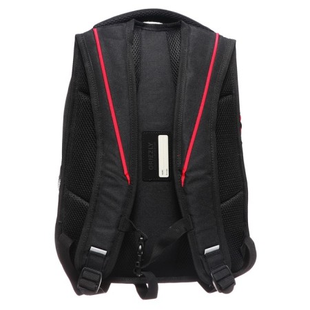 Youth backpack 42 x 31 x 22 cm, Grizzly, ergonomic back, laptop compartment, black/red-4