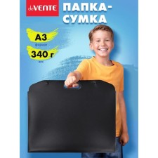 A3 folder with handles, plastic, buttons, 520 x 440 x 30mm, with an extension of 3 cm, Devente