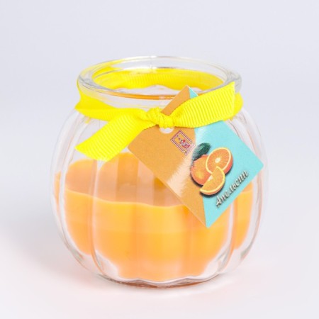 Aromatic candle in the bank "pot", orange, 9x7.5cm-3