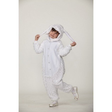 Kigurumi carnival costume "Bunny", color white plush height 116 cm