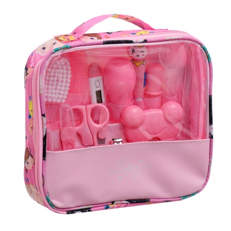 A hygienic set for the care of the newborn, 13 objects, pink color-13