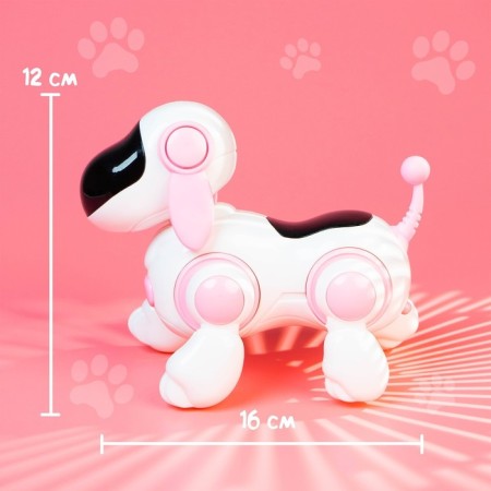 Dog-robot "Smart Lotti", walks, sings, works from batteries, color pink-5