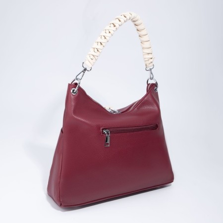 Bag-bag, lightning department, 3 outer pockets, long belt, burgundy color-1