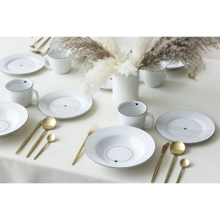 Deep plate of ceramic "with love", 22.4 cm, 300 ml, white color-10