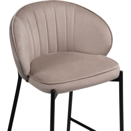 Stool Barny Neil Metal/velor, Black/Latte 58x45x92 cm-4