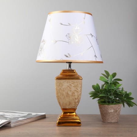 Frea desktop lamp 1x40W E14 gold-beige 24x24x39 cm Risalux