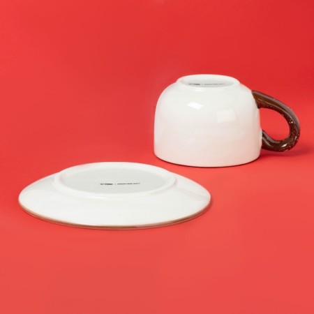 Tea couple New Year's share "ginger", a mug 12.5 × 9.3 × 6.5 cm, a saucer d = 15 cm-3